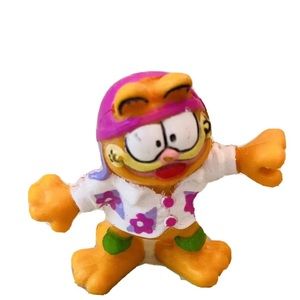 Vintage Garfield Cat Figure Hawaiian Figurine 1981 Missing Skateboard Jim Davis